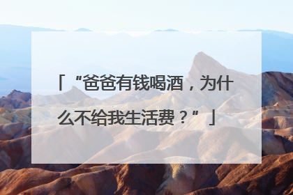 “爸爸有钱喝酒，为什么不给我生活费？”