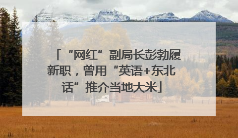 “网红”副局长彭勃履新职，曾用“英语+东北话”推介当地大米