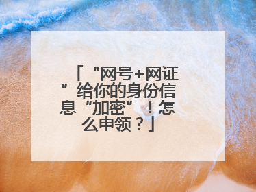 “网号+网证”给你的身份信息“加密”！怎么申领？