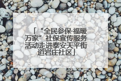 “全民参保·福暖万家”社保宣传服务活动走进泰安天平街道岩庄社区