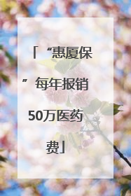 “惠厦保”每年报销50万医药费