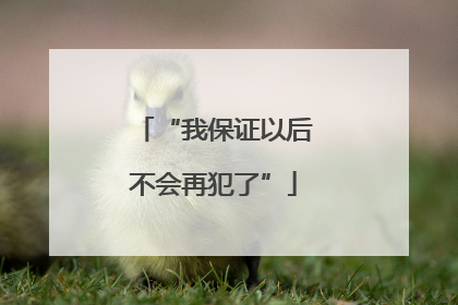 “我保证以后不会再犯了”