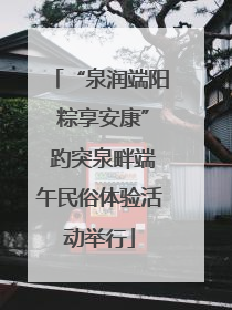“泉润端阳 粽享安康” 趵突泉畔端午民俗体验活动举行