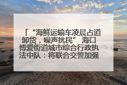 “海鲜运输车凌晨占道卸货，噪声扰民” 海口博爱街道城市综合行政执法中队：将联合交警加强长堤路一带巡逻