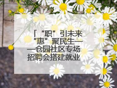 “职”引未来“惠”聚民生——仓园社区专场招聘会搭建就业“暖心桥”