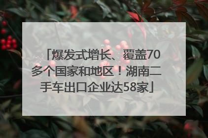 爆发式增长、覆盖70多个国家和地区！湖南二手车出口企业达58家