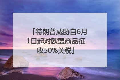 特朗普威胁自6月1日起对欧盟商品征收50%关税