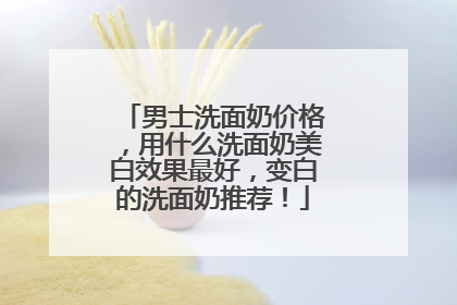 男士洗面奶价格，用什么洗面奶美白效果最好，变白的洗面奶推荐！