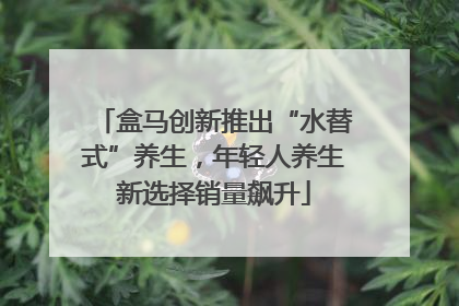 盒马创新推出“水替式”养生，年轻人养生新选择销量飙升