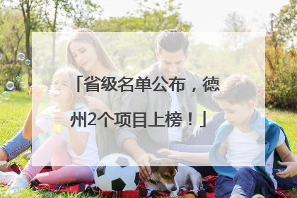 省级名单公布，德州2个项目上榜！