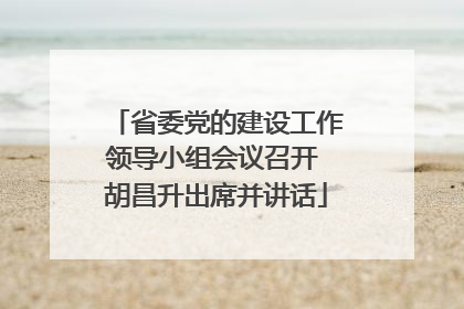 省委党的建设工作领导小组会议召开 胡昌升出席并讲话