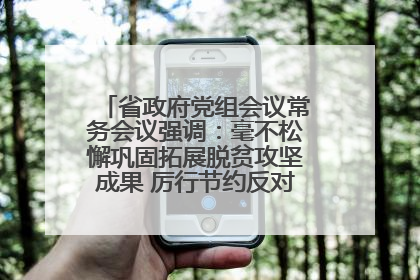省政府党组会议常务会议强调：毫不松懈巩固拓展脱贫攻坚成果 厉行节约反对浪费弘扬优良作风