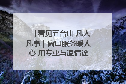 看见五台山 凡人凡事｜窗口服务暖人心 用专业与温情诠释责任担当