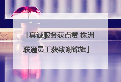 真诚服务获点赞 株洲联通员工获致谢锦旗