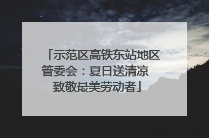 示范区高铁东站地区管委会：夏日送清凉 致敬最美劳动者
