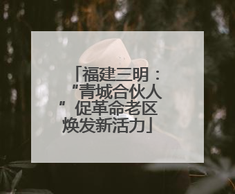 福建三明：“青城合伙人”促革命老区焕发新活力