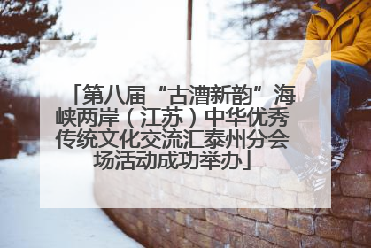 第八届“古漕新韵”海峡两岸（江苏）中华优秀传统文化交流汇泰州分会场活动成功举办