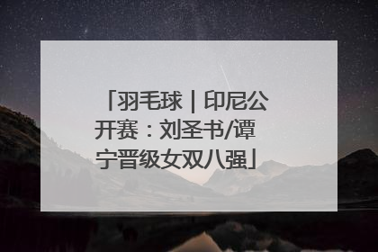 羽毛球｜印尼公开赛：刘圣书/谭宁晋级女双八强
