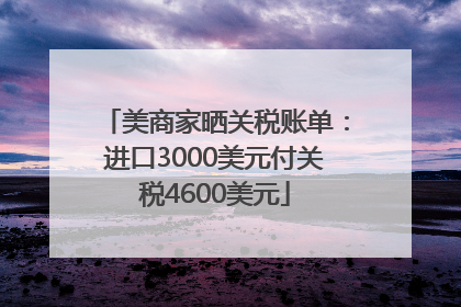 美商家晒关税账单：进口3000美元付关税4600美元