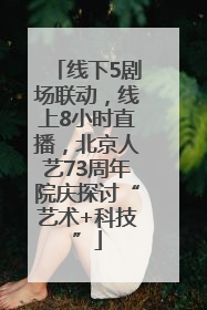 线下5剧场联动，线上8小时直播，北京人艺73周年院庆探讨“艺术+科技”
