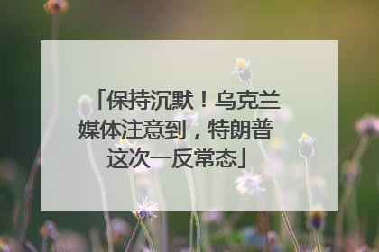 保持沉默！乌克兰媒体注意到，特朗普这次一反常态