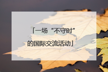 一场“不守时”的国际交流活动
