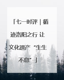 七一时评｜循迹洛阳之行 让文化遗产“生生不息”