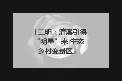 三明：清溪引得“明星”来 生态乡村变景区