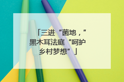 三进“菌地，”黑木耳法庭“呵护乡村梦想”