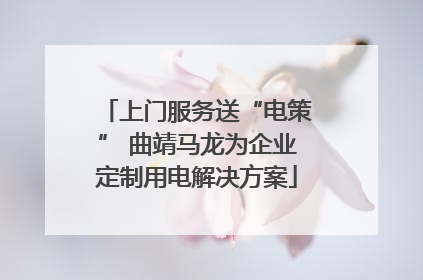 上门服务送“电策” 曲靖马龙为企业定制用电解决方案