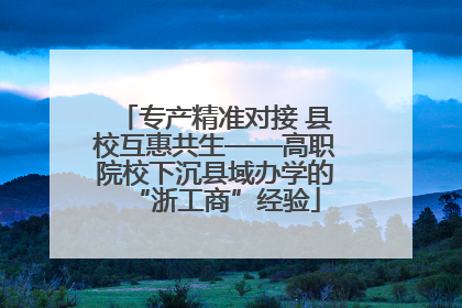 专产精准对接 县校互惠共生——高职院校下沉县域办学的“浙工商”经验