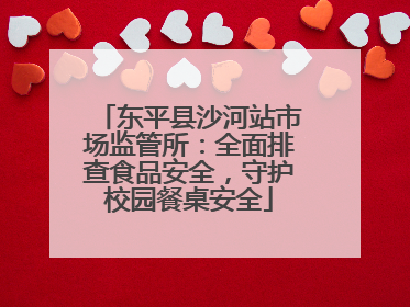 东平县沙河站市场监管所：全面排查食品安全，守护校园餐桌安全