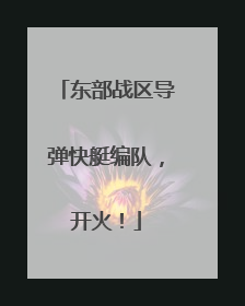 东部战区导弹快艇编队，开火！