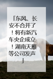 东风、长安不合并了！将有新汽车央企成立！湖南天雁等公司发声