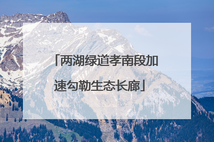 两湖绿道孝南段加速勾勒生态长廊