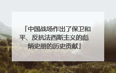 中国战场作出了保卫和平、反抗法西斯主义的彪炳史册的历史贡献