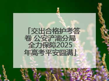 交出合格护考答卷 公安浐灞分局全力保障2025年高考平安圆满