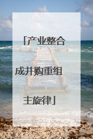 产业整合成并购重组主旋律