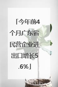 今年前4个月广东省民营企业进出口增长5.6%