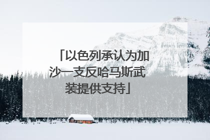 以色列承认为加沙一支反哈马斯武装提供支持
