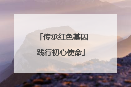 传承红色基因 践行初心使命