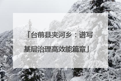 台前县夹河乡：谱写基层治理高效能篇章