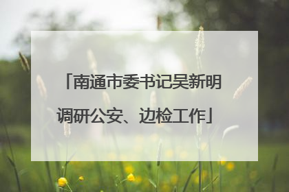 南通市委书记吴新明调研公安、边检工作