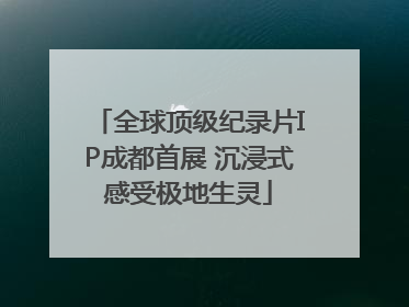 全球顶级纪录片IP成都首展 沉浸式感受极地生灵