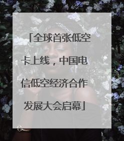 全球首张低空卡上线，中国电信低空经济合作发展大会启幕