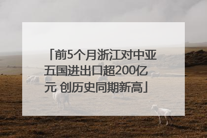 前5个月浙江对中亚五国进出口超200亿元 创历史同期新高
