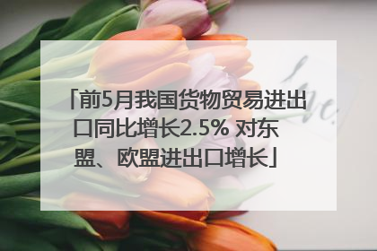 前5月我国货物贸易进出口同比增长2.5% 对东盟、欧盟进出口增长