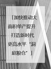 加快推动大面积单产提升 打造新时代更高水平“洞庭粮仓”