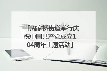 周家桥街道举行庆祝中国共产党成立104周年主题活动