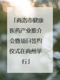 商洛市健康医药产业推介会暨项目签约仪式在商州举行